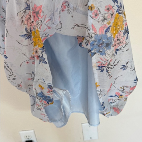 Floral Sleeveless Dress - Blue and Orange - Picture 9 of 9